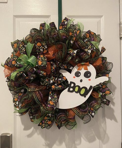 Boo ghost Halloween mesh wreath