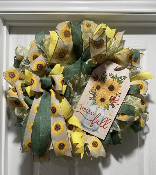 Hello Fall sunflower wreath